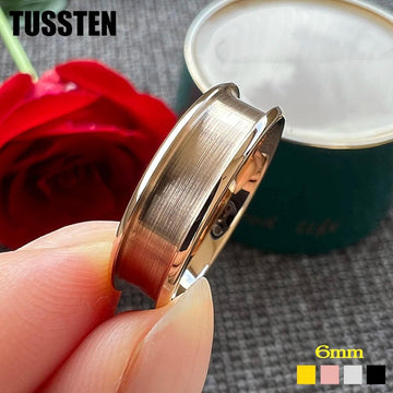 New Arrival Groove For Inlay Channel Polished Shiny Dome Edges 6MM Tungsten Weddings Rings - Fashion Jewellery - The Jewellery Supermarket